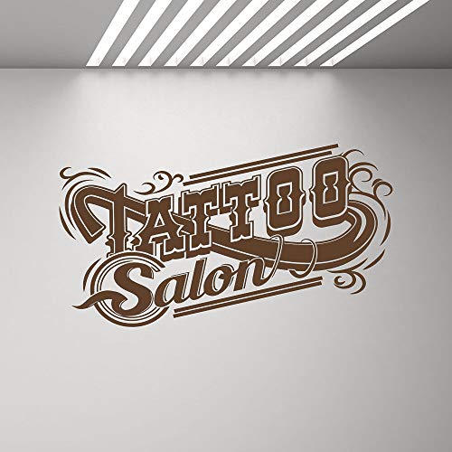 Etiqueta de la pared Tattoo Salon Tatuajes de pared Tattoo Shop Logo Sign Sticker Poster Studio Studio Door and Window Vinyl Sticker Mural Wall Art Decoration 104x57 cm