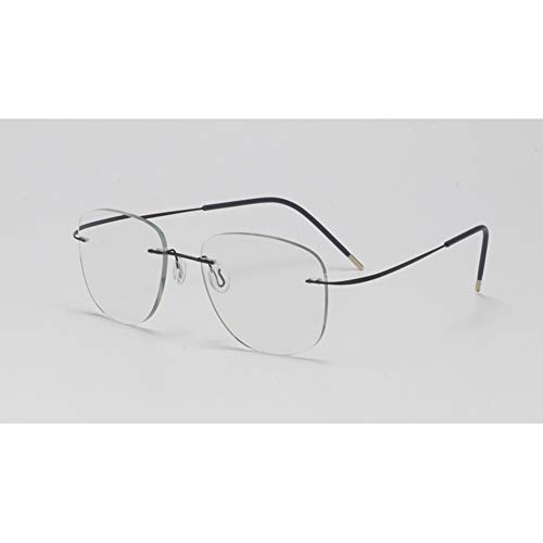 EYEphd Gafas de Lectura fotocromáticas Inteligentes para Mujer, Gafas de Sol de Aviador al Aire Libre sin Marco ultraligeras / UV400 Aumento +1.0 a +3.0,Negro,+1.0