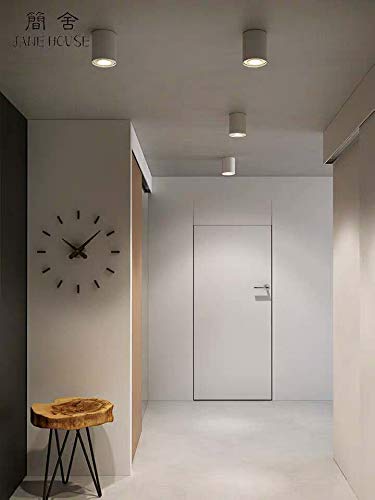 Feoguane 10W foco LED montado en superficie 360 ​​° foco de techo ajustable cocina sala de estar iluminación de tienda, blanco cálido (Blanco 3000K)