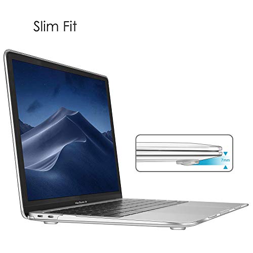 Fintie Funda Compatible con MacBook Air 13" (2020/2019/2018) - Súper Delgada Carcasa Protectora de Plástico Duro para Modelo A2337(M1)/A2179/A1932, Transparente