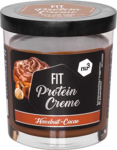 Fit Protein Crema Fitness - 200g crema de chocolate y avellanas sin azúcar - Sin aceite de palma ni gluten - 90% menos azúcar - 21% de proteína - Alternativa proteica baja en carbohidratos - de nu3