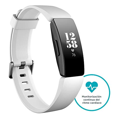 Fitbit Inspire HR, Pulsera de salud y actividad física con ritmo cardiaco, Blanco/Negro