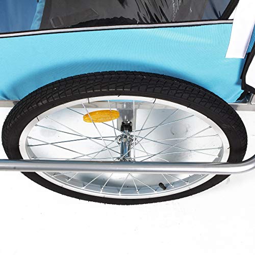 Fitfiu - BITRB Remolque de bicicleta convertible en carrito de paseo multideporte con protector de lluvia y viento, color azul
