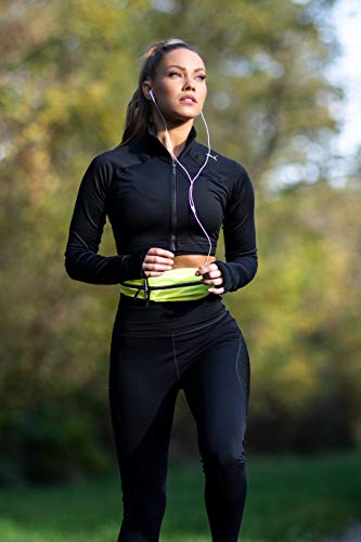 Fitgriff® Cinturón para Correr, Riñonera Running, Cinturón Deportiva Impermeable para Deportes o Viaje al Aire Libre - Mujer & Hombre (Neon Yellow)