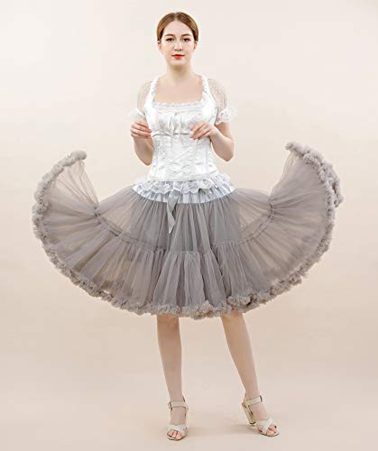 FOLOBE Traje de tutú para Mujer Baile de Ballet Falda hinchada Lujoso Adulto Enagua de Gasa Suave