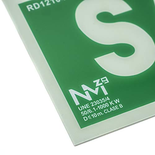 FOREVER PRINT, S.L. (NORMALUZ) RD12104 - Señal luminiscente de salida de PVC clase B, 10,5x30 cm homolagada, Verde