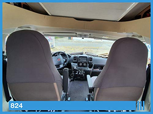 Fundas de Asiento compatibles con Autocaravana, Conductor y copiloto, número de Color: 824 (Gris Azul)