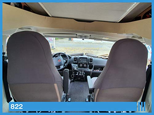 Fundas de Asiento compatibles con Autocaravana, para Conductor y copiloto, número de Color: 822 (Gris).