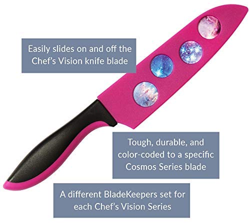 Fundas protectoras de cuchillos Blade Keepers de Chef's Vision para el set de la serie Cosmos - Cuchillos no incluidos - Fundas de color para cuchillos de cocina