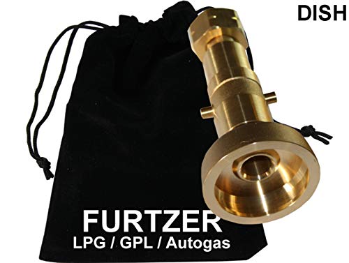 Furtzer LPG GPL Autogas Tankadapter Acme/Dish/EURONOZZLE/BAJONETT Gasflaschen Propangas Lang Adapter mit Stoffbeutel by