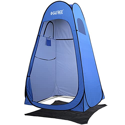 G4Free - Tienda de ducha con privacidad, portátil, para exteriores, para camping, inodoro, refugio con bolsa de transporte (azul)