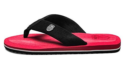 Gaatpot Chanclas para Adulto Mujeres Hombres Verano Flip-Flop Sandalias Planas Zapatos de Playa y Piscina Rot 43 CN =42 EU