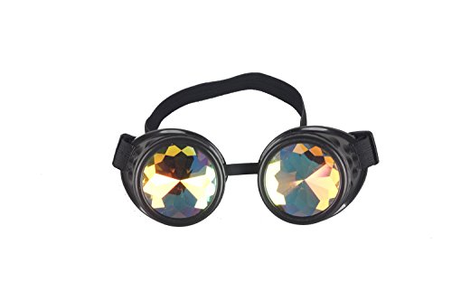 Gafas de cosplay de AFUT, caleidoscopios, gafas de disfraz, gafas arco iris con cristal de difracción de prisma, gafas google, color negro, tamaño Style 1