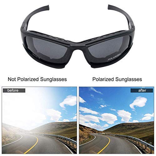 Gafas de sol polarizadas X7 del ejército, con 4 lentes intercambiables para motocicleta, ciclismo, paintball, caza, correr, esquí, pesca, unisex,
