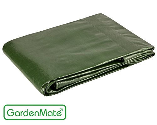 GardenMate 3 m x 3 m 200 g/m2 Lona de protección Premium verde | Funda protectora | Lona impermeable