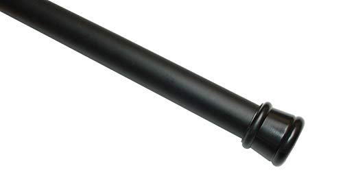 Gardinia - Barra de metal extensible, montaje sin tornillos ni taladros, diámetro 23/26 mm, largo 90-140 cm, color negro mate, acero