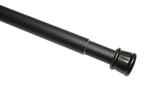 Gardinia - Barra de metal extensible, montaje sin tornillos ni taladros, diámetro 23/26 mm, largo 90-140 cm, color negro mate, acero