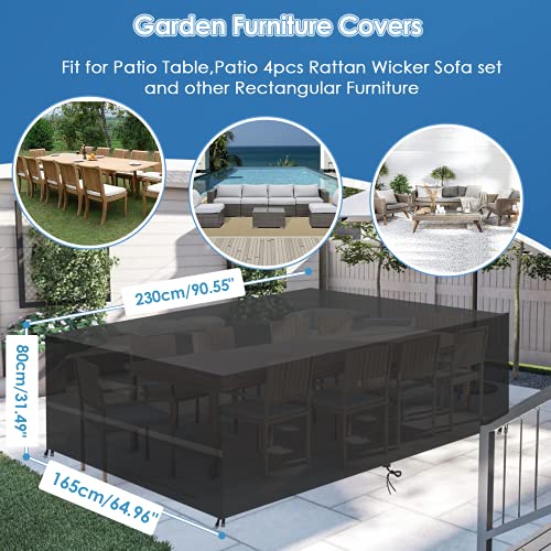 GARPROVM Funda para Muebles de Jardín Exterior, Conjuntos de Muebles Cubierta Impermeable, Paño de Oxford 600D, para Sofa de Jardin, al Aire Libre, Patio, Funda para Sofa de Esquina (230x165x80cm)