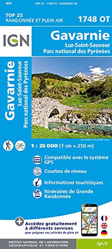 Gavarnie / Luz-Saint-Sauveur / Parc Naturel Regional des Pyr (2016): 1748/OT (Top 25 & série bleue - Carte de randonnée)
