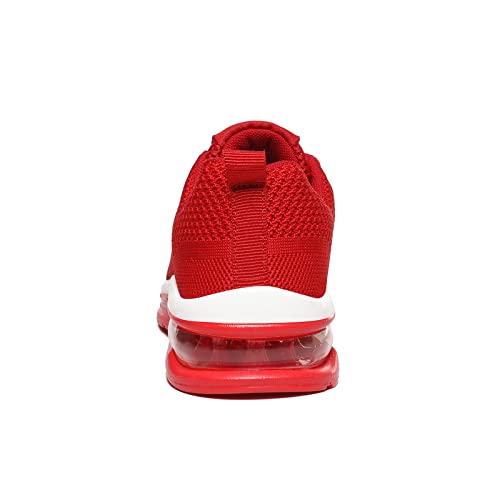 GAXmi Zapatillas Deportivas Mujer Zapatos de Malla Transpirables y Ligeros con Cordones y Cojín de Aire para Running Fitness Rojo 39 EU (Etiqueta 41)