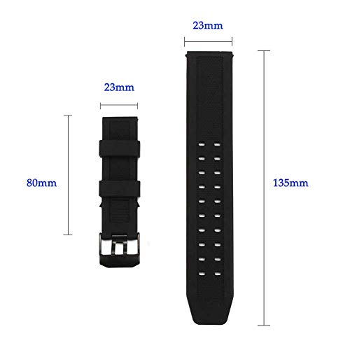 GCDN Correa de Reloj de Pulsera de Silicona Resistente al Agua for Luminox 23 mm de Ancho de orejeta (con Hebilla)