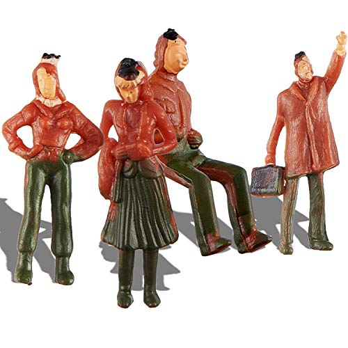 Gejoy 100 Piezas Figuras de Personas Modelos de Trenes Arquitectónicos de Plástico Figuras de Personas Personas Pequeñas Sentadas y Paradas para Escenas En Miniatura, Escala 1:75