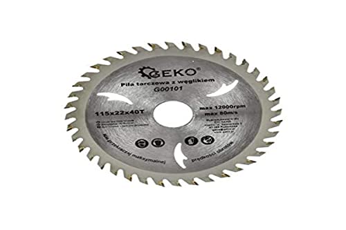 Geko G00107 Tct - Hoja de sierra circular para madera (125 x 22 x 40 T, 1 unidad)
