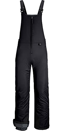 GEMYSE Pantalones de Esquí de Invierno para Mujer con Tirantes Ajustables Mono a Prueba de Viento Impermeable(Negro,M)