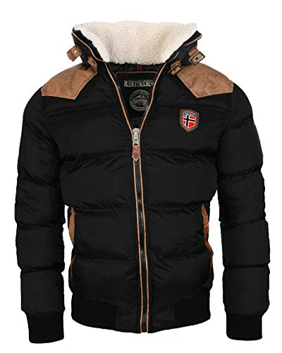 Geographical Norway Cálida chaqueta de invierno acolchada para hombre Negro L