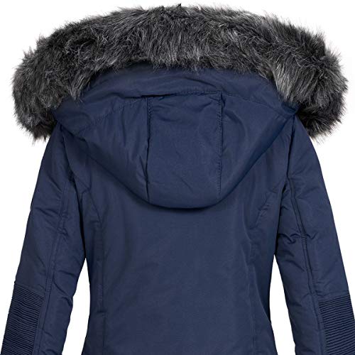 Geographical Norway - Chaqueta Coracle/Coraly de invierno para mujer con capucha de pelo, XL Navy II. S