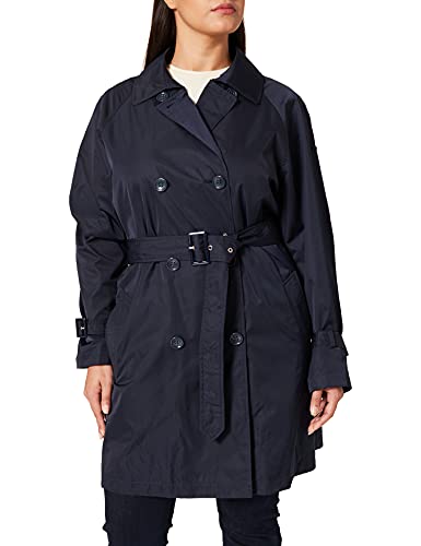 Geox W AIRELL TRENCH - POLYESTER CA Gabardina Mujer, Azul (Gothic Blue), 42
