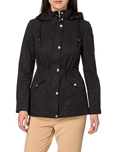 Geox W ROOSE L - POLY COTTON Parka Mujer, Negro (Black), 46