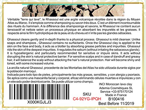 Ghassoul (rhassoul) Atlas 2500g - Piedra Mora Arcilla Jabón Marroquí Auténtico- Alto Poder Absorbente - Acne, Limpieza Cara, Shampoo y Cuerpo