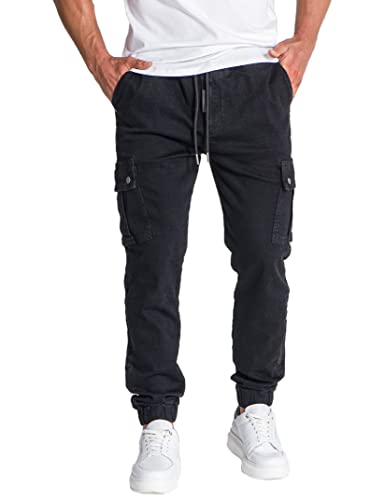 Gianni Kavanagh Black GK Laser Cargo Jeans, XL Mens