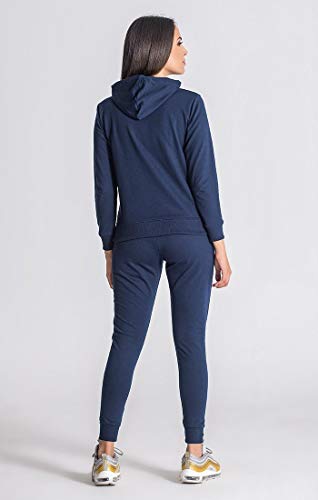 Gianni Kavanagh Navy Blue Core Hoodie Jacket Sudadera con Capucha, Azul Marino, L para Mujer