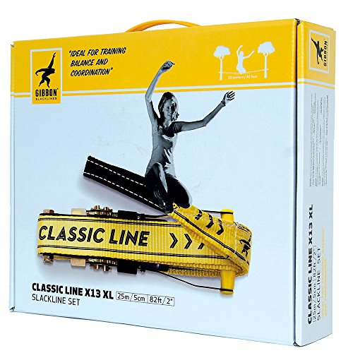 Gibbon Slacklines Classic Line Slackline, Unisex, Amarillo/Negro, Talla Única