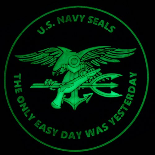 Glow Dark US Navy Seals The Only Easy Day Was Yesterday DEVGRU Morale PVC Fastener Patch