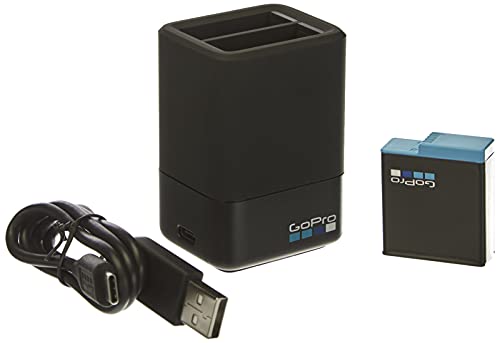 GoPro AJDBD-001-EU, Cargador de batería dual y batería para Hero 8/7/6, Tamaño Único, Negro