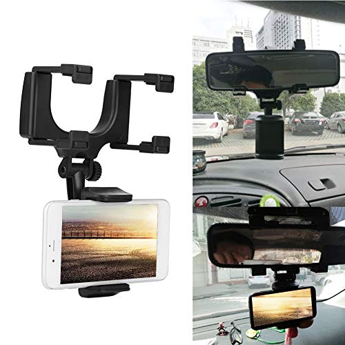 Gorgeri Car Phone Holder, Universal Car Rear View Mirror Mount Soporte para teléfono Soporte para For iPhone Samsung HTC GPS Smartphone