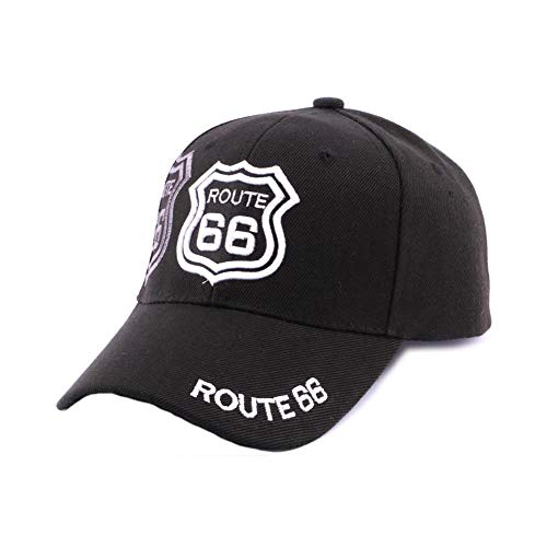 Gorra Route 66 negra Biker – Unisex Negro Talla única