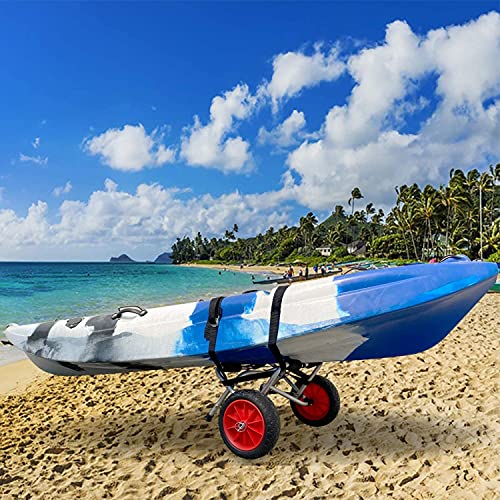 GOTOTOP Carrito kayak plegable 80 kg, carro para barcos con 2 ruedas plegable, soporte con ruedas, caballete de aluminio, para el transporte de barcos canoas o kayak
