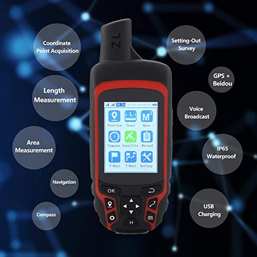 GPS de mano - Navegador de mano GPS A6, Receptor de navegación GPS, Navegación GPS para exteriores USB Recargable Senderismo Localizador de localizador de GPS