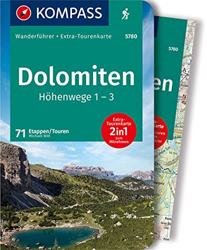 Guida escursionistica n. 5780. Dolomiten Höhenwege 1-3. Con Carta geografica ripiegata: Wanderführer mit Extra-Tourenkarte 1:50.000, 71 Touren, GPX-Daten zum Download