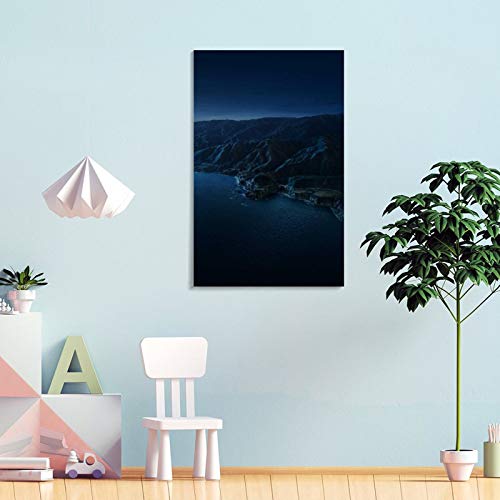 GUKEY Póster decorativo de paisaje de las montañas del mar Costa de la Montaña del Mar Póster de la pared de la sala de estar o dormitorio, 40 x 60 cm