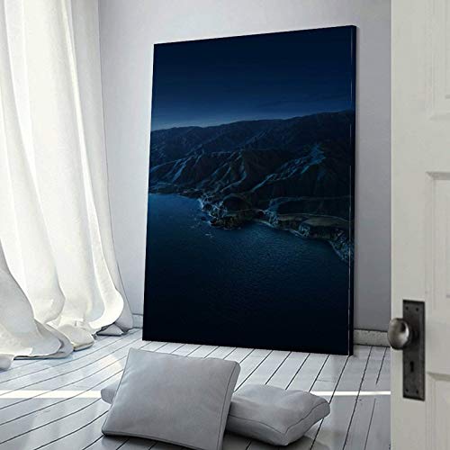 GUKEY Póster decorativo de paisaje de las montañas del mar de la costa de 60 x 90 cm