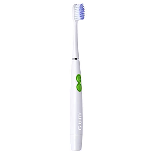 Gum ActiVital Sonic - Cepillo de dientes eléctrico con batería (2 unidades) color blanco y negro