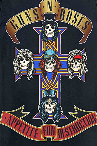 Guns N' Roses Appetite For Destruction Hombre Top Tirante Ancho Negro M, 100% algodón, Regular