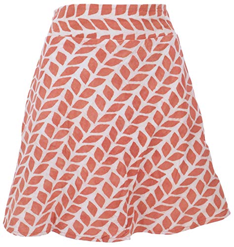 Guru-Boutique - Falda reversible con falda pequeña, color naranja y verde, leoton, talla L (42), faldas cortas