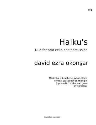 Haikus Duo for solo cello and percussion: Duo for solo cello and percussion
