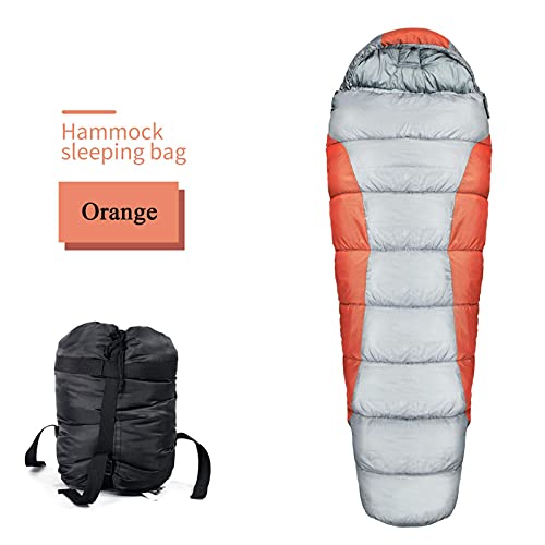 Hamaca para acampar, saco de dormir de -15 ~ 0 grados, ultraligero e impermeable, bolsa de dormir con saco de cosas, diseñado para acampar, naranja